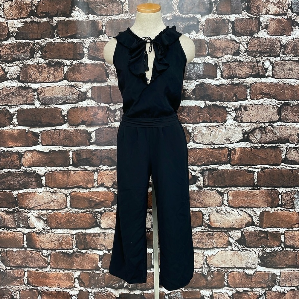 Paige Jumpsuit Pantsuit Women's X Small Black Sleeveless Keyhole Boho Western - Picture 5 of 16